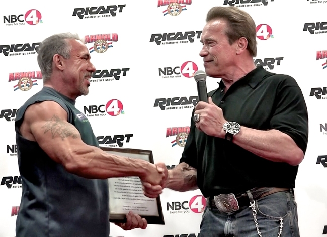 David and Arnold Schwarzenegger