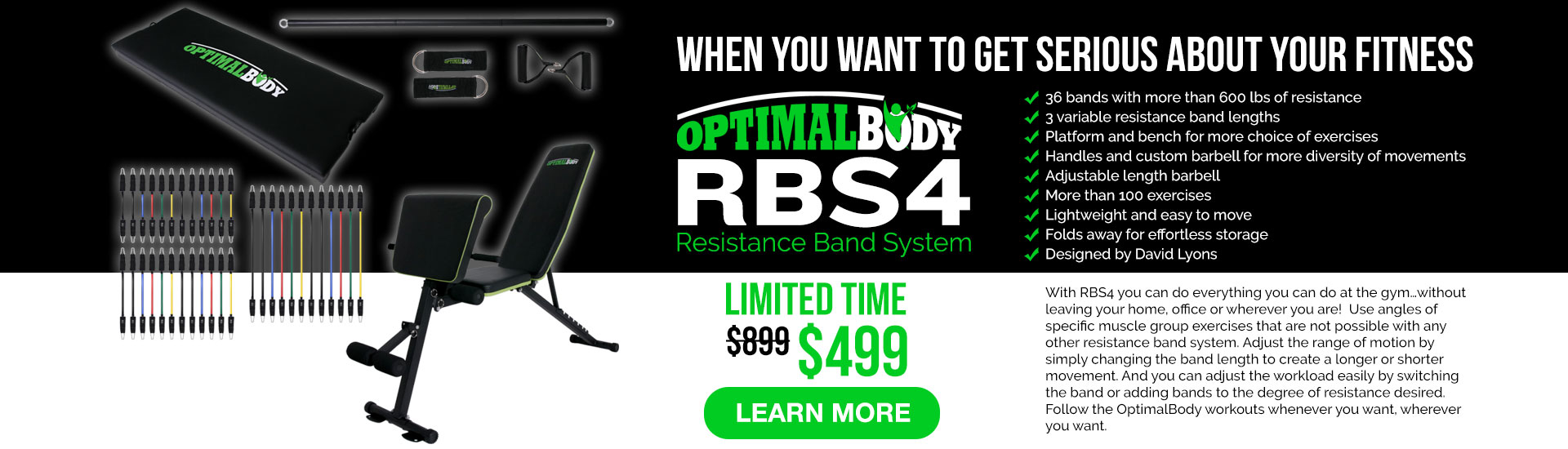 Buy the OptimalBody RBS4 resistance band system