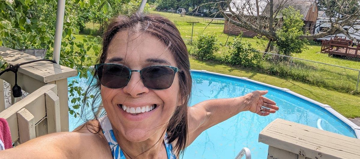 Rhonda Dodson using the pool for fitness