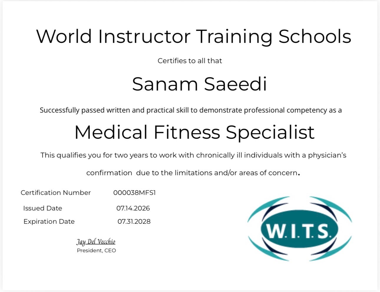 sanam-cert Sanam Saeedi certification